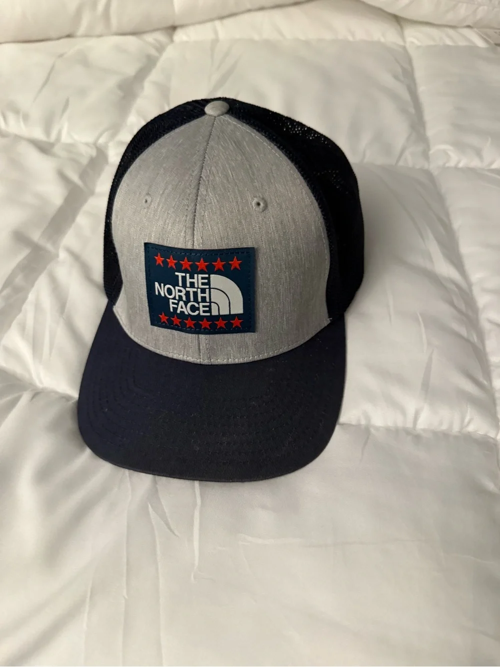 The North Face Gray Front Navy Mesh Logo Cap